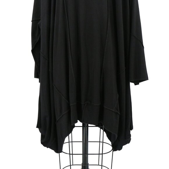 NWT Transparente Germany Black Lagenlook Asymmetrical Hem Tunic Top O/S XL 1X 2X - Picture 8 of 9